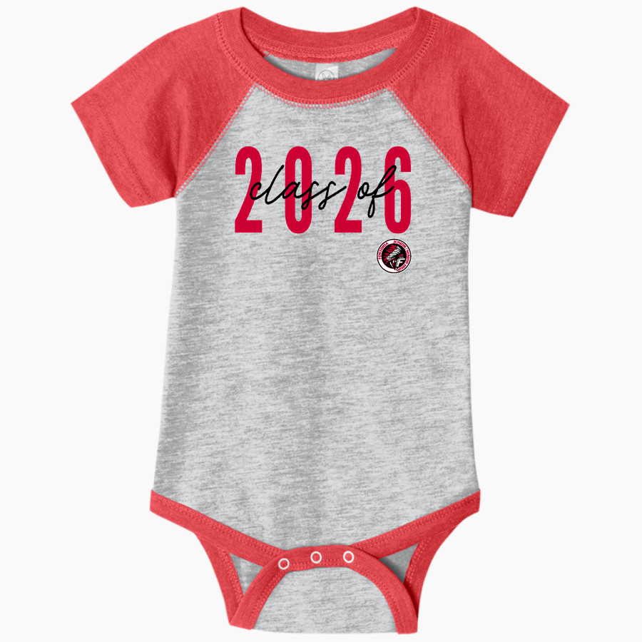 FOSTORIA HIGH SCHOOL REDMEN Rabbit Skins Infant Baseball Fine Jersey Onesie