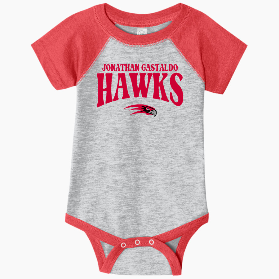 Jonathan Gastaldo Hawks <span class="pdp-name-mascot">Jonathan Gastaldo Hawks</span> Rabbit Skins Infant Baseball Fine Jersey Onesie