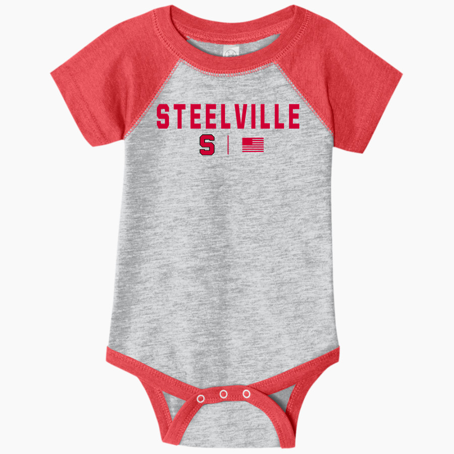 STEELVILLE HIGH SCHOOL CARDINALS <span class="pdp-name-mascot">STEELVILLE CARDINALS</span> Rabbit Skins Infant Baseball Fine Jersey Onesie