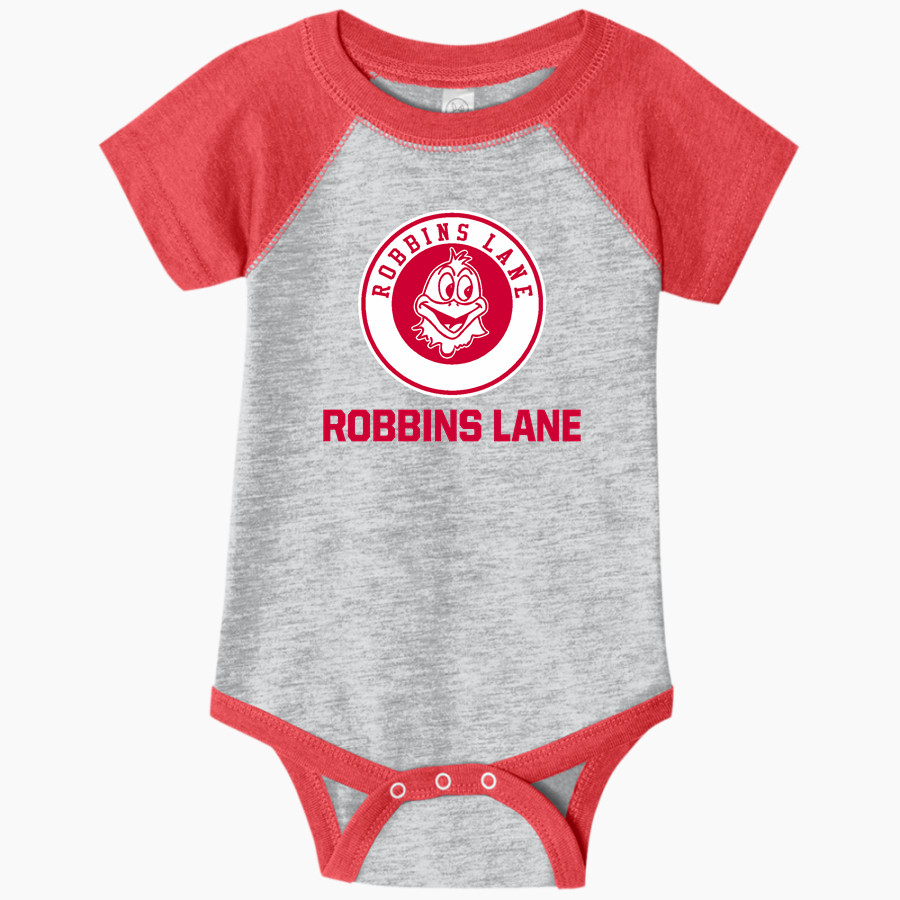 Robbins Lane Elementary School <span class="pdp-name-mascot">Robbins Lane Elementary School</span> Rabbit Skins Infant Baseball Fine Jersey Onesie