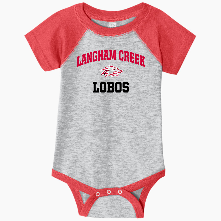 LANGHAM CREEK HIGH SCHOOL LOBOS <span class="pdp-name-mascot">LANGHAM CREEK LOBOS</span> Rabbit Skins Infant Baseball Fine Jersey Onesie