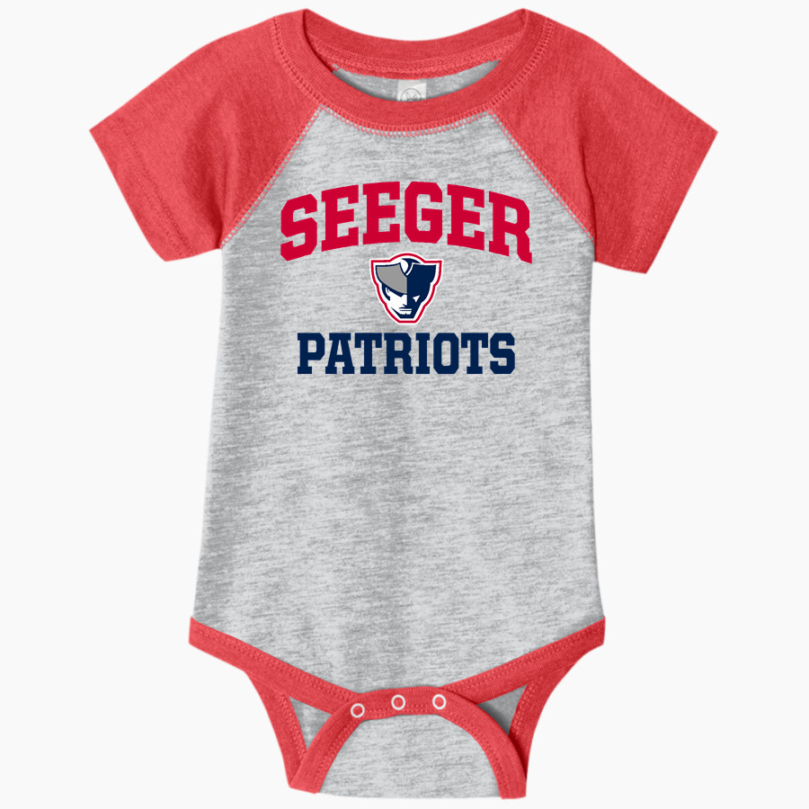 SEEGER HIGH SCHOOL PATRIOTS <span class="pdp-name-mascot">SEEGER PATRIOTS</span> Rabbit Skins Infant Baseball Fine Jersey Onesie