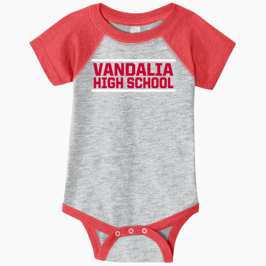 VANDALIA HIGH SCHOOL VANDALS Rabbit Skins Infant Baseball Fine Jersey Onesie