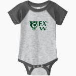 Frances Xavier Warde Jaguars <span class="pdp-name-mascot">Frances Xavier Warde School Jaguars</span> Rabbit Skins Infant Baseball Fine Jersey Onesie Front Thumbnail