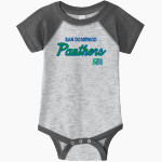 San Domenico Panthers <span class="pdp-name-mascot">San Domenico Panthers</span> Rabbit Skins Infant Baseball Fine Jersey Onesie Front Thumbnail
