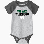 Wellsboro Hornets <span class="pdp-name-mascot">Wellsboro Green Hornets</span> Rabbit Skins Infant Baseball Fine Jersey Onesie Front Thumbnail