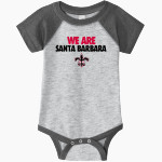Santa Barbara Saints Football <span class="pdp-name-mascot">Santa Barbara Saints Football</span> Rabbit Skins Infant Baseball Fine Jersey Onesie Front Thumbnail