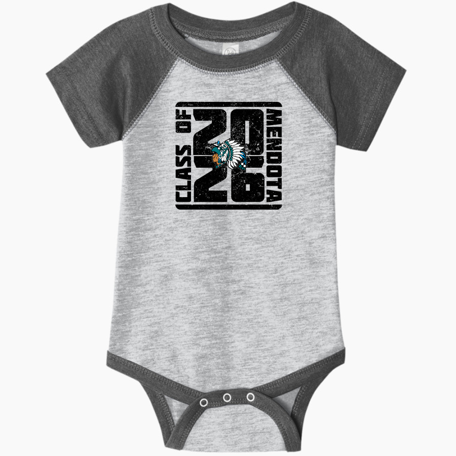 MENDOTA HIGH SCHOOL AZTECS Rabbit Skins Infant Baseball Fine Jersey Onesie