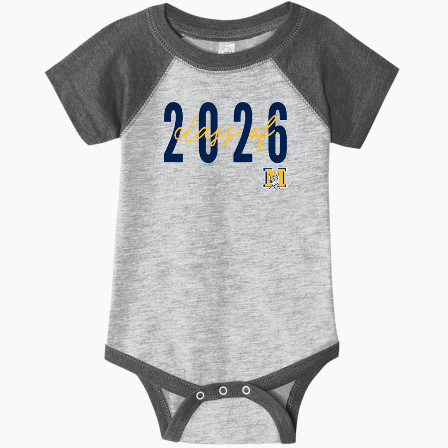 McMurray Mustangs <span class="pdp-name-mascot">McMurray Middle School Mustangs</span> Rabbit Skins Infant Baseball Fine Jersey Onesie