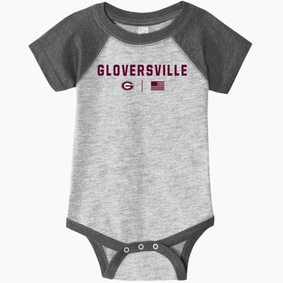 Gloversville High School Rabbit Skins Infant Baseball Fine Jersey Onesie
