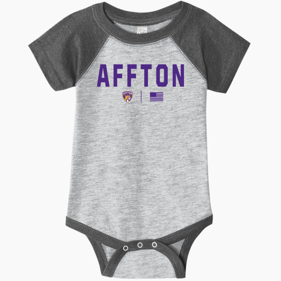 AFFTON HIGH SCHOOL Cougars Online Store <span class="pdp-name-mascot">AFFTON COUGARS</span> Rabbit Skins Infant Baseball Fine Jersey Onesie