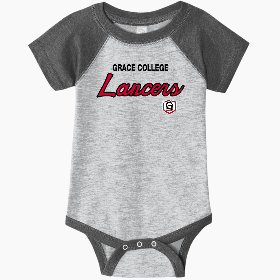 Grace College Lancers <span class="pdp-name-mascot">Grace College Lancers</span> Rabbit Skins Infant Baseball Fine Jersey Onesie