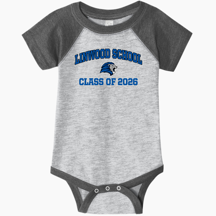 Linwood School Lions Rabbit Skins Infant Baseball Fine Jersey Onesie