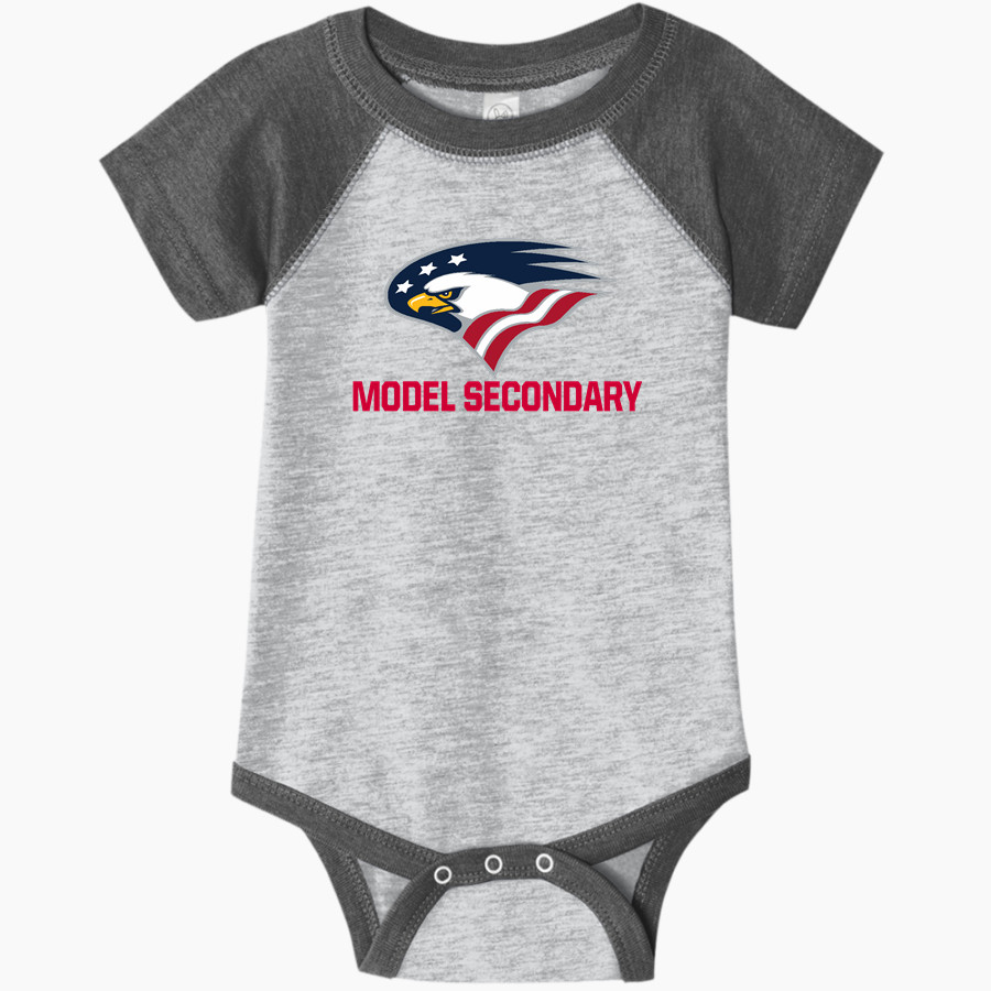 Model Secondary School for the Deaf Eagles Rabbit Skins Infant Baseball Fine Jersey Onesie
