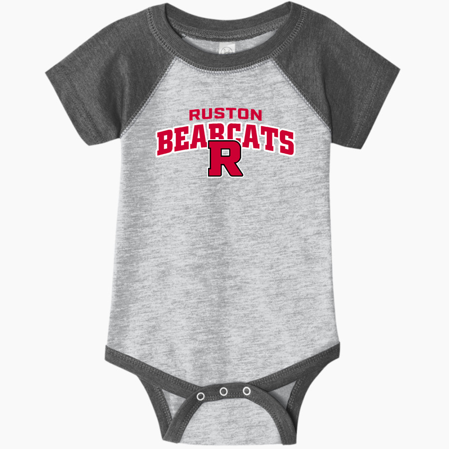 RUSTON HIGH SCHOOL BEARCATS Rabbit Skins Infant Baseball Fine Jersey Onesie