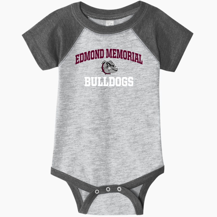 EDMOND MEMORIAL HIGH SCHOOL BULLDOGS <span class="pdp-name-mascot">EDMOND MEMORIAL BULLDOGS</span> Rabbit Skins Infant Baseball Fine Jersey Onesie
