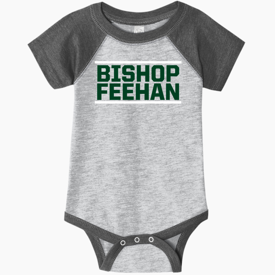 Bishop Feehan Shamrocks <span class="pdp-name-mascot">Bishop Feehan Shamrocks</span> Rabbit Skins Infant Baseball Fine Jersey Onesie