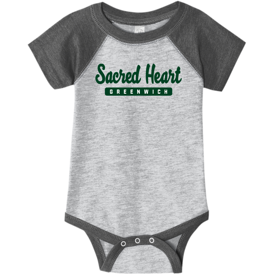 Sacred Heart Greenwich <span class="pdp-name-mascot">Sacred Heart Tigers</span> Rabbit Skins Infant Baseball Fine Jersey Onesie