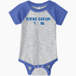 Divine Savior Academy Jaguars <span class="pdp-name-mascot">Divine Savior Academy Jaguars</span> Rabbit Skins Infant Baseball Fine Jersey Onesie Front Thumbnail
