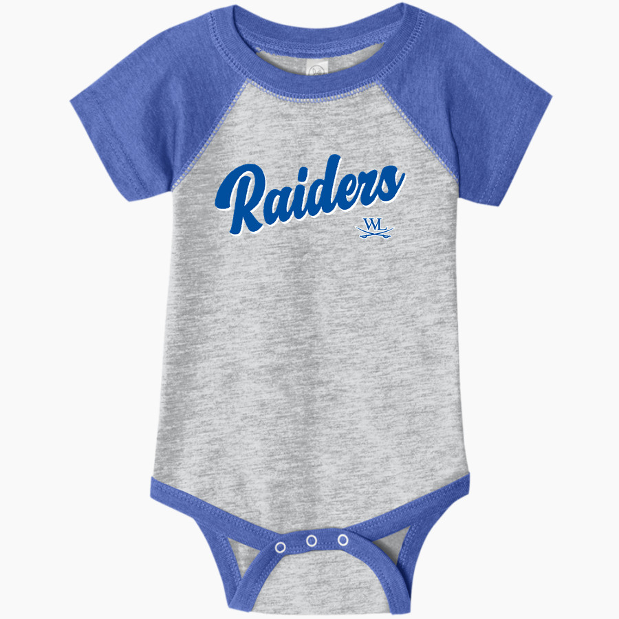 WEST LAURENS HIGH SCHOOL RAIDERS <span class="pdp-name-mascot">WEST LAURENS RAIDERS</span> Rabbit Skins Infant Baseball Fine Jersey Onesie