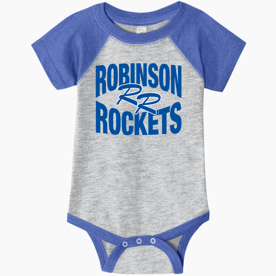 ROBINSON HIGH SCHOOL ROCKETS <span class="pdp-name-mascot">ROBINSON ROCKETS</span> Rabbit Skins Infant Baseball Fine Jersey Onesie