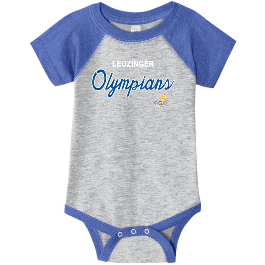 LEUZINGER HIGH SCHOOL OLYMPIANS <span class="pdp-name-mascot">LEUZINGER OLYMPIANS</span> Rabbit Skins Infant Baseball Fine Jersey Onesie