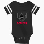 Somers Softball Spartans Rabbit Skins Infant Football Fine Jersey Onesie Front Thumbnail
