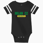 Milan C2 Wildcats <span class="pdp-name-mascot">Milan C2 Wildcats</span> Rabbit Skins Infant Football Fine Jersey Onesie Front Thumbnail