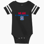 St. Vincent de Paul Mustangs Rabbit Skins Infant Football Fine Jersey Onesie Front Thumbnail