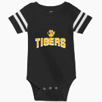 CRESCENT HIGH SCHOOL Tigers official sideline store Rabbit Skins Infant Football Fine Jersey Onesie Front Thumbnail