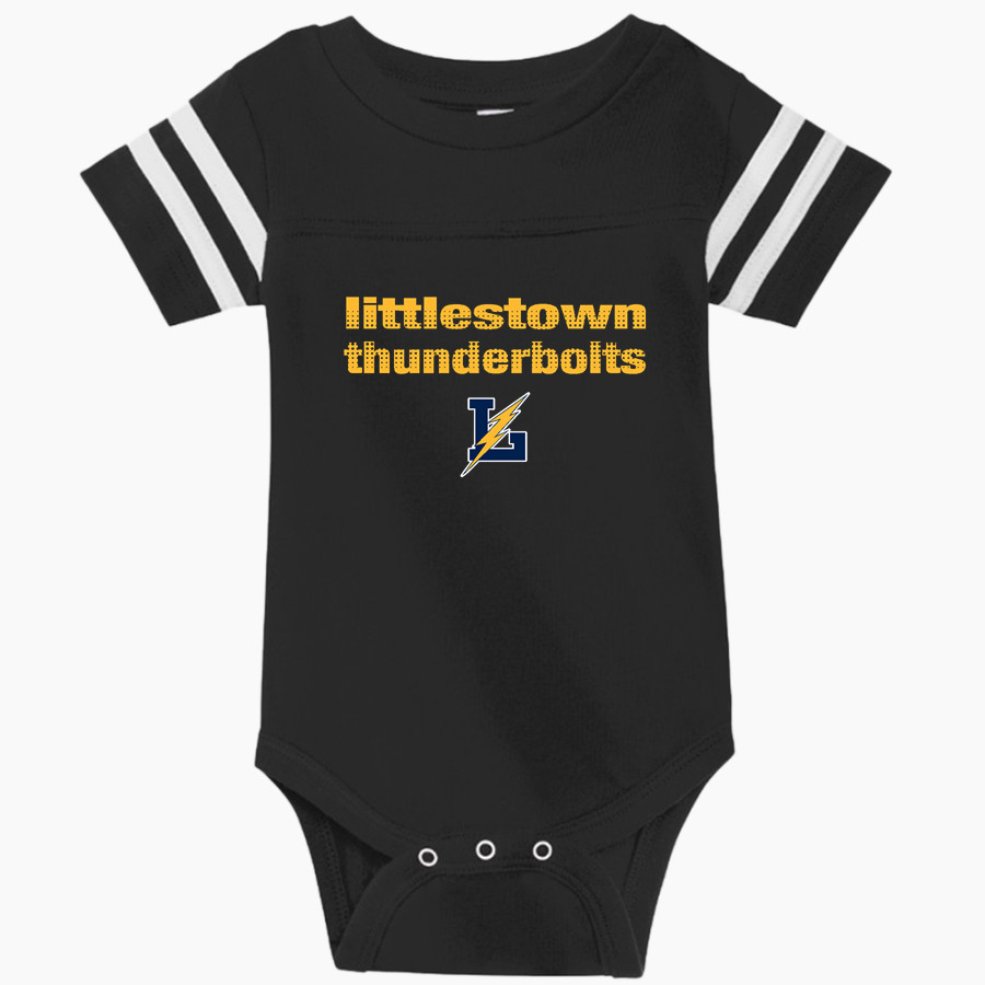 LITTLESTOWN HIGH SCHOOL THUNDERBOLTS Rabbit Skins Infant Football Fine Jersey Onesie