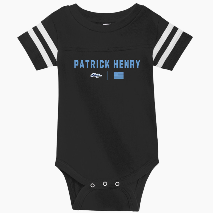PATRICK HENRY HIGH SCHOOL REBELS <span class="pdp-name-mascot">PATRICK HENRY REBELS</span> Rabbit Skins Infant Football Fine Jersey Onesie