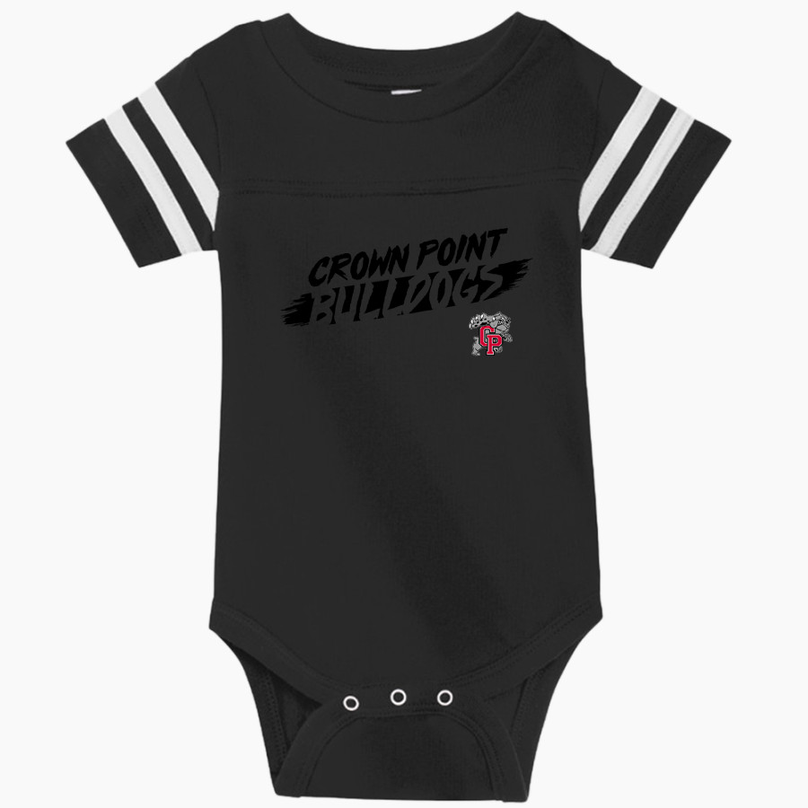 Crown Point Bulldogs Rabbit Skins Infant Football Fine Jersey Onesie