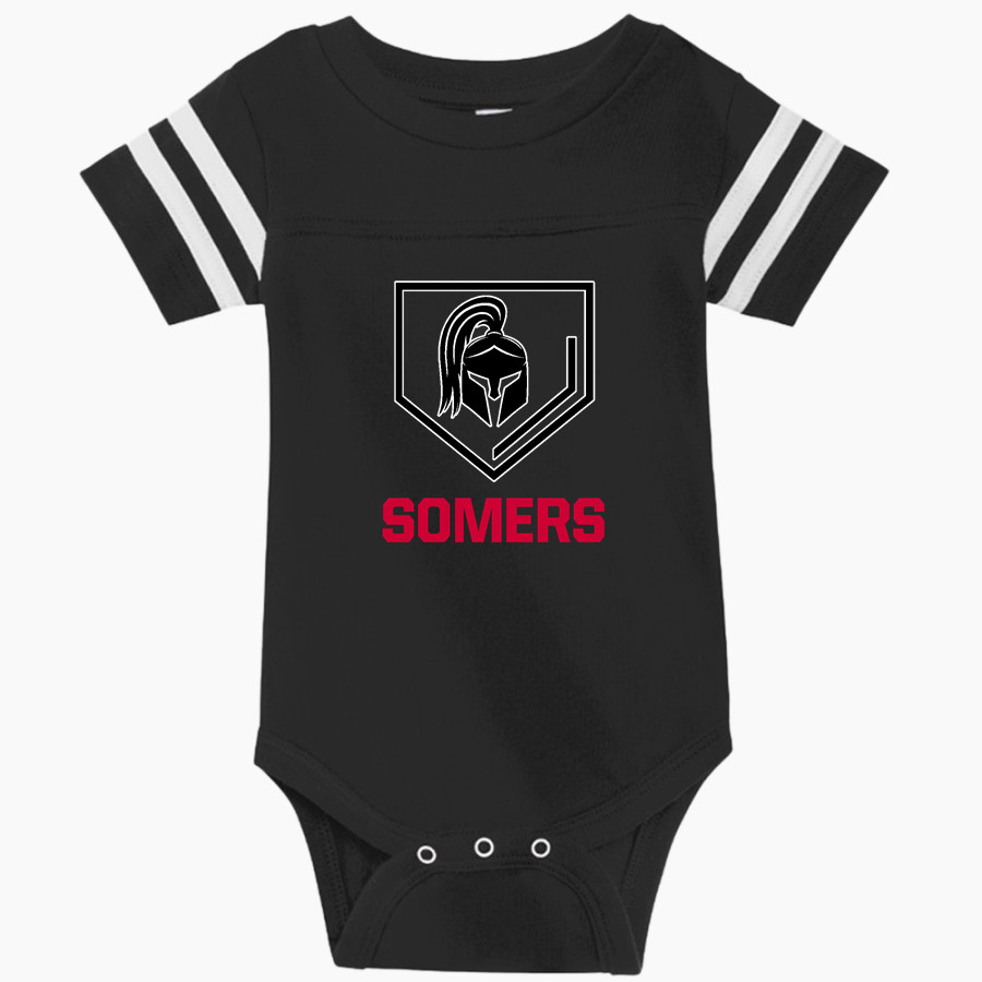 Somers Softball Spartans Rabbit Skins Infant Football Fine Jersey Onesie
