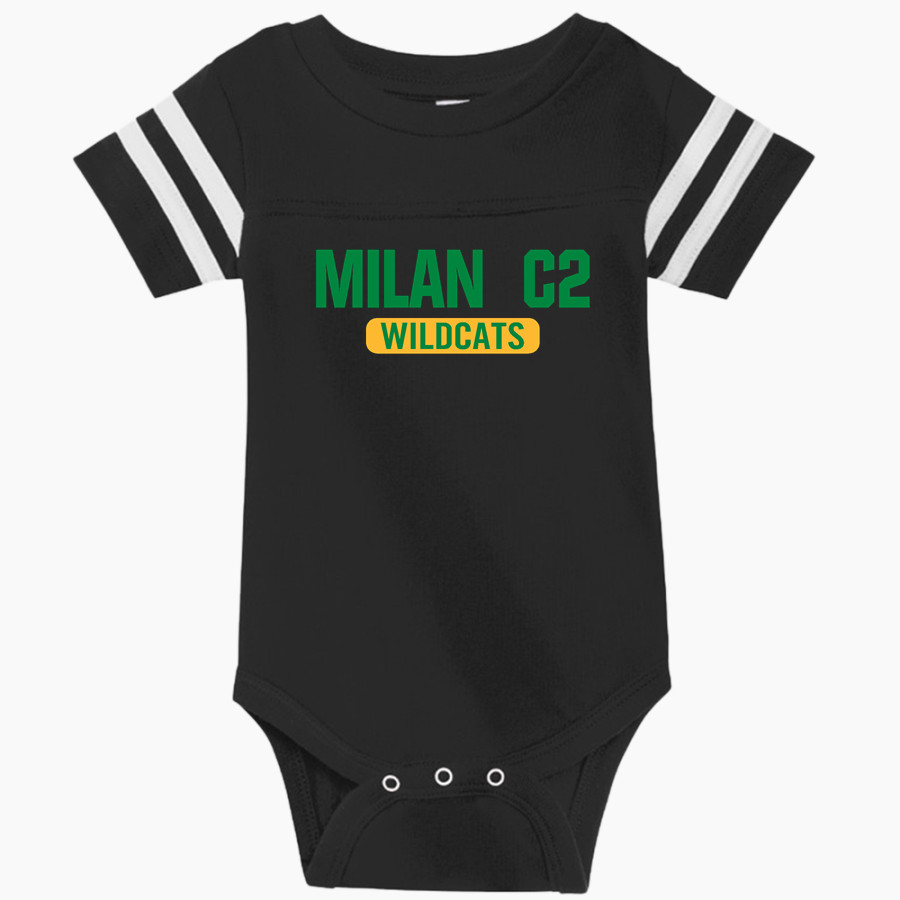 Milan C2 Wildcats <span class="pdp-name-mascot">Milan C2 Wildcats</span> Rabbit Skins Infant Football Fine Jersey Onesie