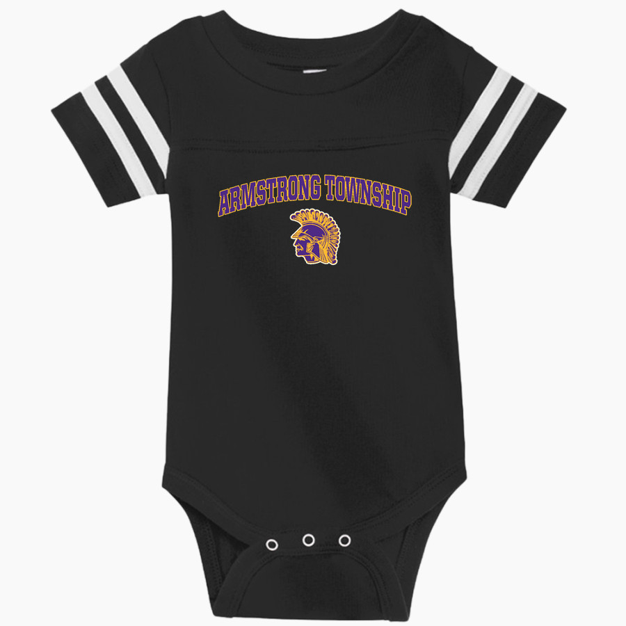 ARMSTRONG TOWNSHIP HIGH SCHOOL TROJANS <span class="pdp-name-mascot">ARMSTRONG TOWNSHIP TROJANS</span> Rabbit Skins Infant Football Fine Jersey Onesie