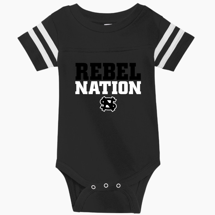 South Newton Rebels <span class="pdp-name-mascot">South Newton Rebels</span> Rabbit Skins Infant Football Fine Jersey Onesie