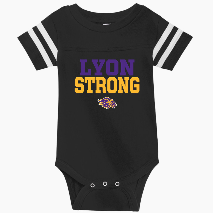 LYON COUNTY HIGH SCHOOL LYONS Rabbit Skins Infant Football Fine Jersey Onesie