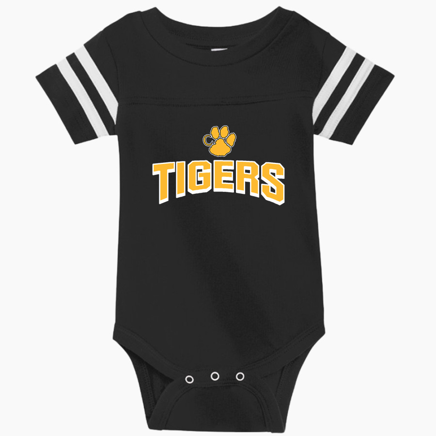 CRESCENT HIGH SCHOOL Tigers official sideline store Rabbit Skins Infant Football Fine Jersey Onesie