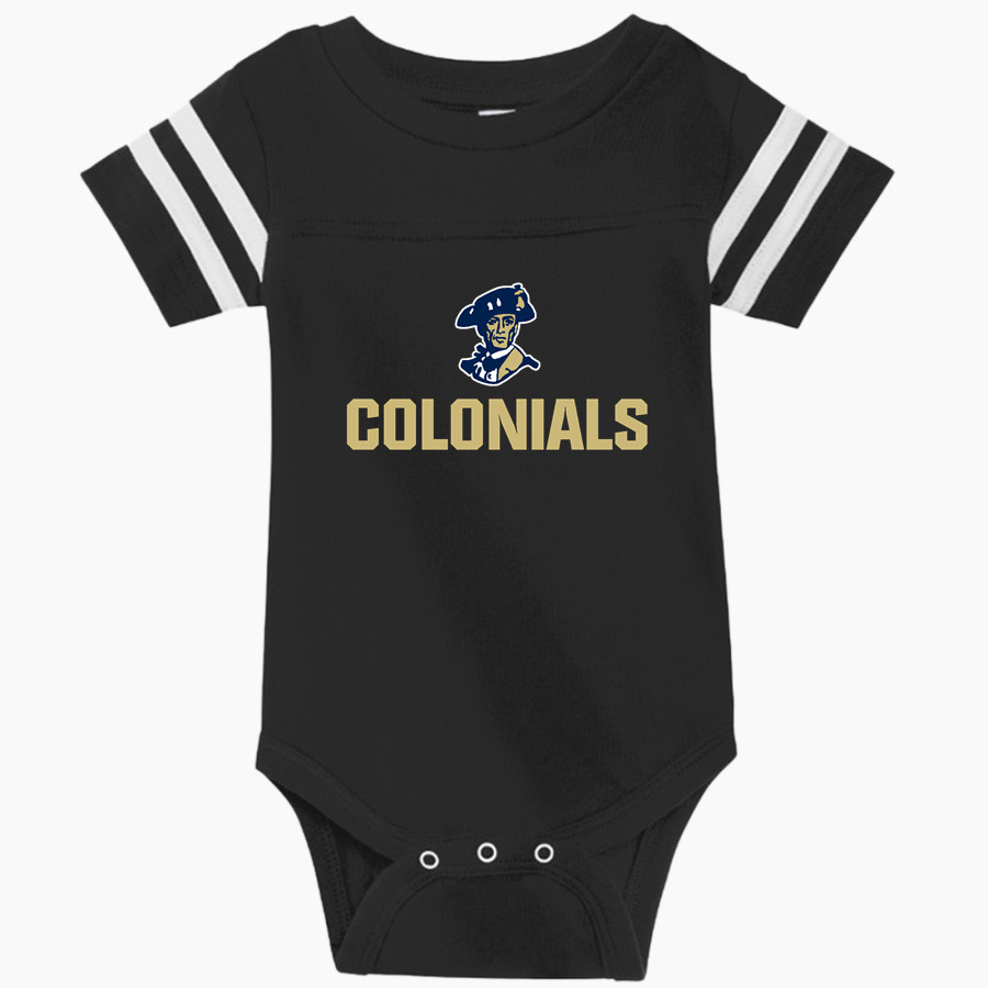 SHREWSBURY HIGH SCHOOL COLONIALS <span class="pdp-name-mascot">SHREWSBURY COLONIALS</span> Rabbit Skins Infant Football Fine Jersey Onesie