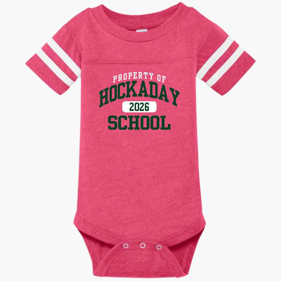 Hockaday School Online Store <span class="pdp-name-mascot">Hockaday</span> Rabbit Skins Infant Football Fine Jersey Onesie