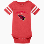 JOHANNESBURG-LEWISTON HIGH SCH CARDINALS <span class="pdp-name-mascot">JOHANNESBURG - LEWISTON CARDINALS</span> Rabbit Skins Infant Football Fine Jersey Onesie Front Thumbnail