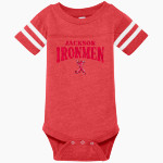 JACKSON HIGH SCHOOL IRONMEN <span class="pdp-name-mascot">JACKSON IRONMEN</span> Rabbit Skins Infant Football Fine Jersey Onesie Front Thumbnail