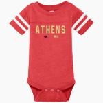 ATHENS HIGH SCHOOL RED HAWKS <span class="pdp-name-mascot">ATHENS RED HAWKS</span> Rabbit Skins Infant Football Fine Jersey Onesie Front Thumbnail