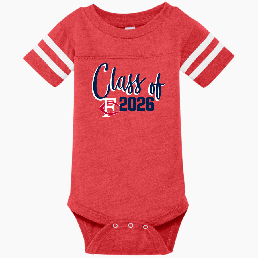 FRANKLIN COUNTY HIGH SCHOOL REBELS <span class="pdp-name-mascot">FRANKLIN COUNTY REBELS</span> Rabbit Skins Infant Football Fine Jersey Onesie