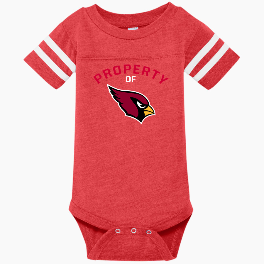 JOHANNESBURG-LEWISTON HIGH SCH CARDINALS <span class="pdp-name-mascot">JOHANNESBURG - LEWISTON CARDINALS</span> Rabbit Skins Infant Football Fine Jersey Onesie