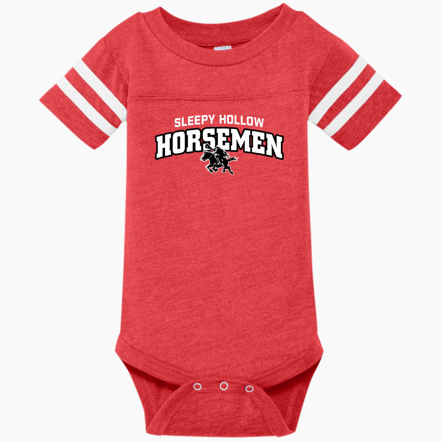 SLEEPY HOLLOW HIGH SCHOOL HORSEMEN <span class="pdp-name-mascot">SLEEPY HOLLOW HORSEMEN</span> Rabbit Skins Infant Football Fine Jersey Onesie