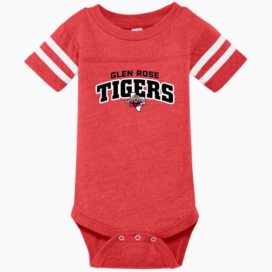 GLEN ROSE HIGH SCHOOL TIGERS Rabbit Skins Infant Football Fine Jersey Onesie