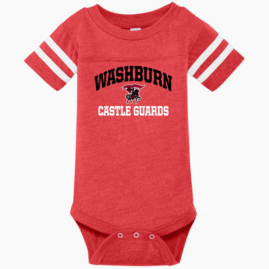 WASHBURN HIGH SCHOOL CASTLE GUARDS <span class="pdp-name-mascot">WASHBURN CASTLE GUARDS</span> Rabbit Skins Infant Football Fine Jersey Onesie