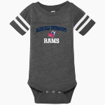 Bluefield University Sideline Store <span class="pdp-name-mascot">Bluefield University</span> Rabbit Skins Infant Football Fine Jersey Onesie Front Thumbnail